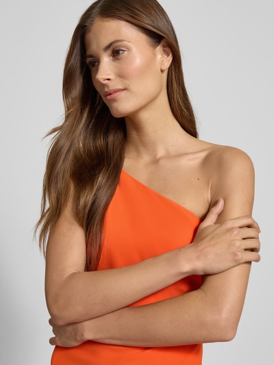 Lauren Ralph Lauren Slim fit avondjurk in one shoulder-design, model 'Mahure' Donkeroranje - 3