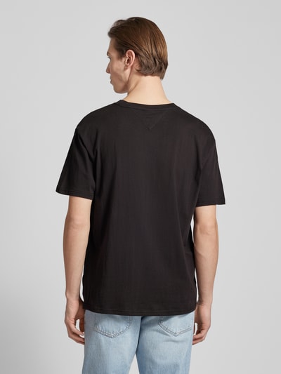 Tommy Jeans Regular fit T-shirt met labelstitching Zwart - 5