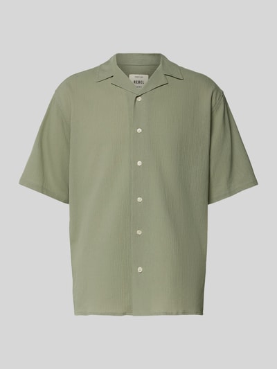Redefined Rebel Regular fit vrijetijdsoverhemd met structuurmotief, model 'FELIX' Lindegroen - 2