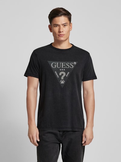 Guess T-shirt met labelprint Zwart - 4