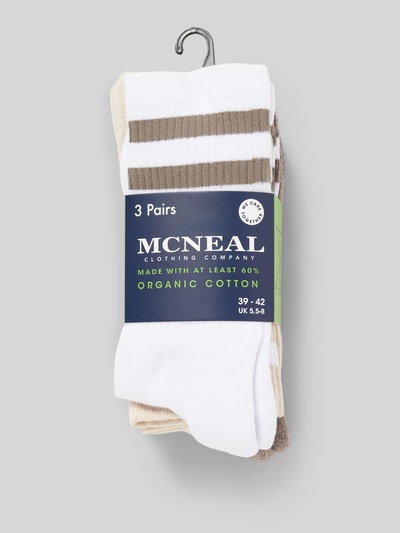 MCNEAL Socken mit elastischem Rippenbündchen im 3er-Pack Beige Melange 3