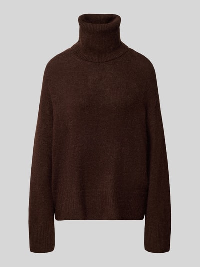 ICHI Strickpullover mit Rollkragen Modell 'KAMARA' Dunkelbraun 1