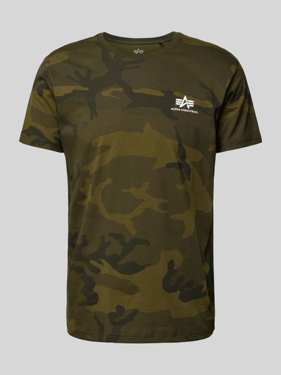 Alpha Industries T-Shirt mit Label-Print Oliv 2