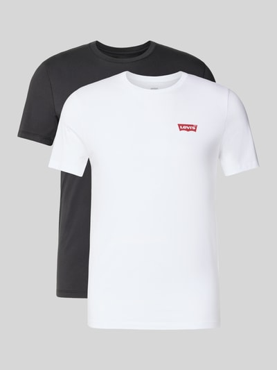 Produktfoto, T-Shirt mit Label-Print im 2er-Pack von Levi's®, ein weißes und ein schwarzes Herren T-Shirt aus reiner Baumwolle, Regular Fit.