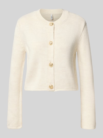 Only Relaxed Fit Strickjacke mit Zierknopf Modell 'TESSA' Ecru 2