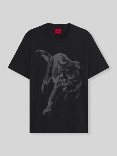 HUGO Regular Fit T-Shirt aus reiner Baumwolle Modell 'Daffilo'  Black 2