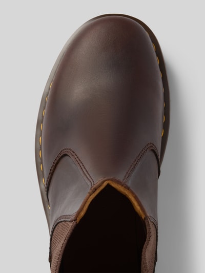 Dr. Martens Chelsea boots van leer met siernaad Middenbruin - 3