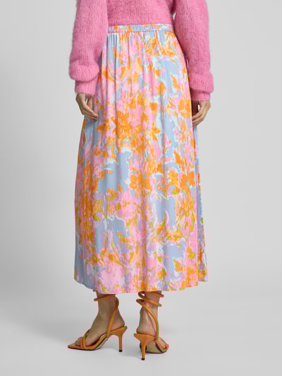 mbyM Midirock aus Viskose mit elastischem Bund Modell 'Aveline' Orange 5