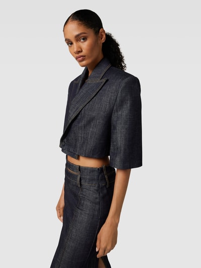 The Mannei Cropped Blazer im Denim-Look Dunkelblau 3