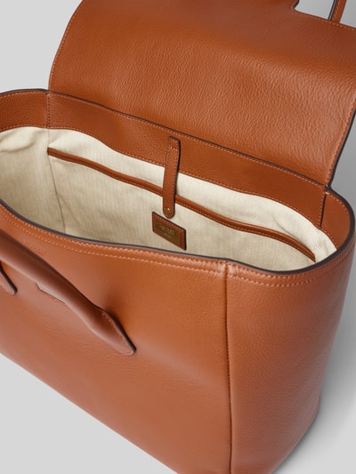 Lauren Ralph Lauren Torebka skórzana z zawieszką z logo Koniakowy 5