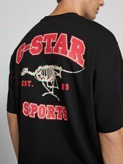 G-Star Raw Regular fit T-shirt met logoprint, model 'Running Dog' Zwart - 3