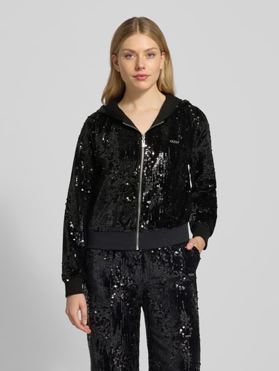 Guess Activewear Sweatjacke mit Paillettenbesatz Black 4
