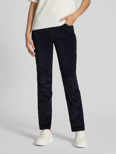 Raphaela By Brax Spodnie rozkloszowane z dodatkiem wiskozy model ‘PAMINA’ Granatowy 4