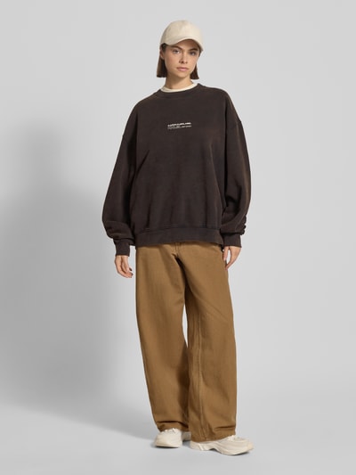 Karo Kauer Bluza o kroju oversized z okrągłym dekoltem model ‘Legacy’ Czarny 1