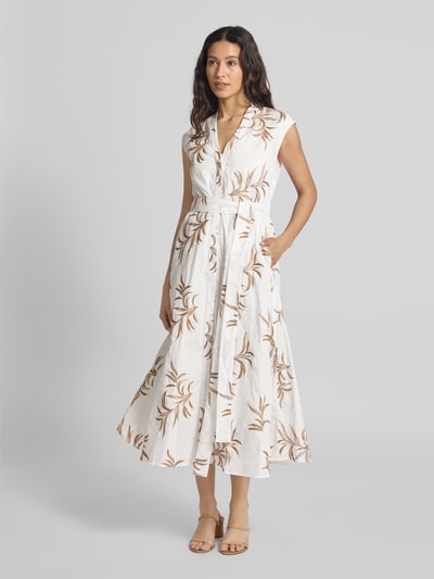 Milano Italy Midikleid mit Taillengürtel Weiss 1