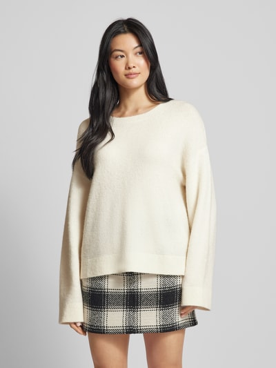 Christian Berg Woman Oversized Strickpullover mit Rundhalsausschnitt Offwhite 4