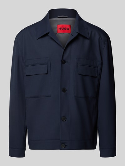 HUGO Regular Fit Hemdjacke mit Viskose-Anteil Modell 'JULIANO' Marine 1