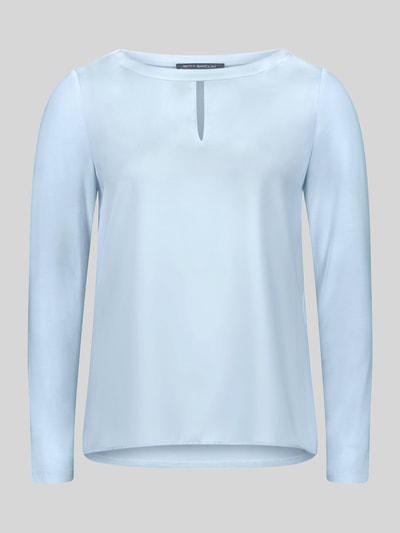 Produktfoto, Regular Fit Langarmshirt aus Viskose-Mix von BETTY BARCLAY in hellblau, unifarben, schimmernd, Rundhals mit Schlüsselloch, langarm, abgerundeter Saum