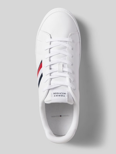 Tommy Hilfiger Ledersneaker mit Kontraststreifen Modell 'ICON COURT' Weiss 3