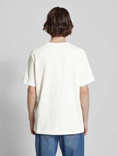 CHAMPION T-Shirt mit Label-Stitching Offwhite 5