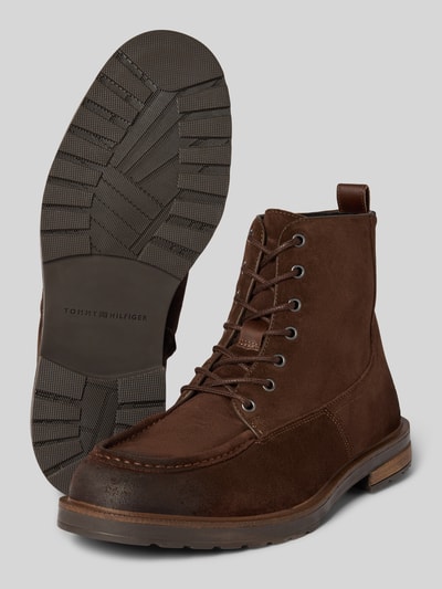 Tommy Hilfiger Veterlaarzen van echt suède  Middenbruin - 4