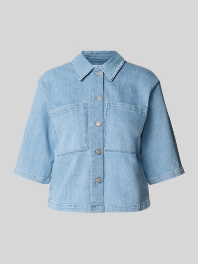 Selected Femme Koszula jeansowa o kroju o kroju cropped fit z mieszanki bawełny model ‘ANYA’ Jeansowy niebieski 2