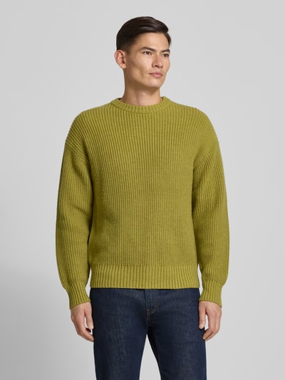 JAKE*S STUDIO MEN Gebreide pullover met ronde hals Groen gemêleerd - 4