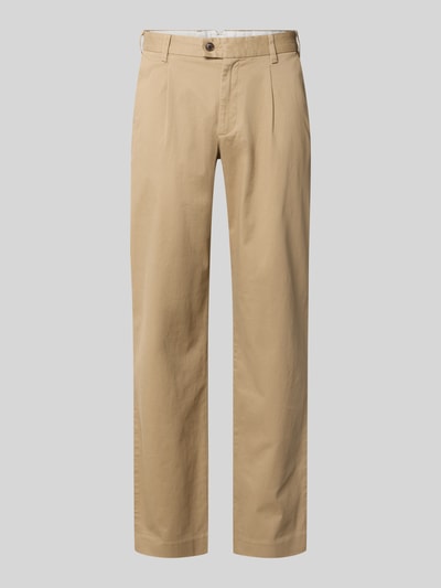 Produktfoto, Chino mit Eingrifftaschen von Christian Berg Men, mieszanka bawełny i elastanu, krój regular fit, wpuszczane kieszenie, szerokość w rozmiarze 50: 43 cm, długość wewnętrzna nogawki w rozmiarze 50: 82 cm, kolor beżowy, gładka tekstura