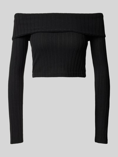 Noisy May Off-Shoulder-Longsleeve in Ripp-Optik Modell 'VILLAGE' Black 1