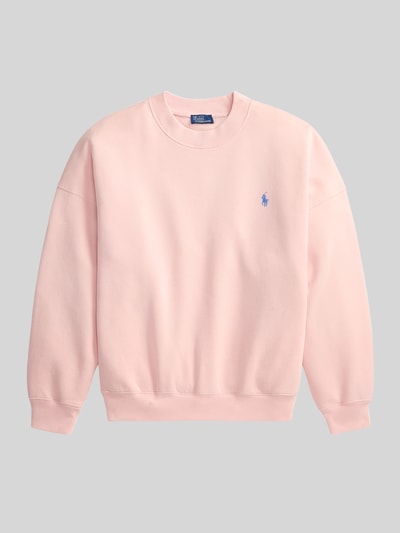 Produktfoto, Regular Fit Sweatshirt aus Baumwoll-Mix von Polo Ralph Lauren, różowy, gładki, długi rękaw, krój regular fit, logo, crew neck, materiał bawełniany