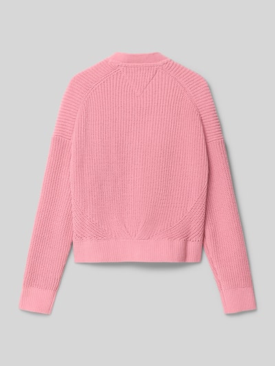 Tommy Hilfiger Teens Regular Fit Strickjacke mit Rippenstruktur modell 'CHENILLE'' Pink 3