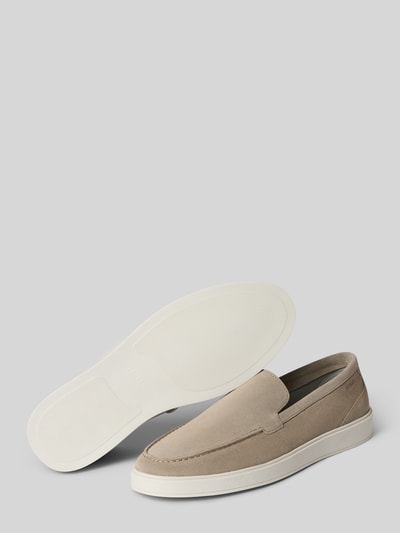 Produktfoto, Loafer aus echtem Leder Modell 'Summertime' von DIGEL in Beige mit abgerundeter Passform, glatter Sohle, Absatzhöhe 3 cm, Schafthöhe 6 cm, Schaftweite 12 cm.