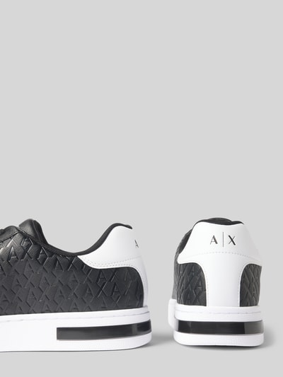 ARMANI EXCHANGE Sneakersy ze wzorem z logo model ‘SAFFIANO’ Czarny 2
