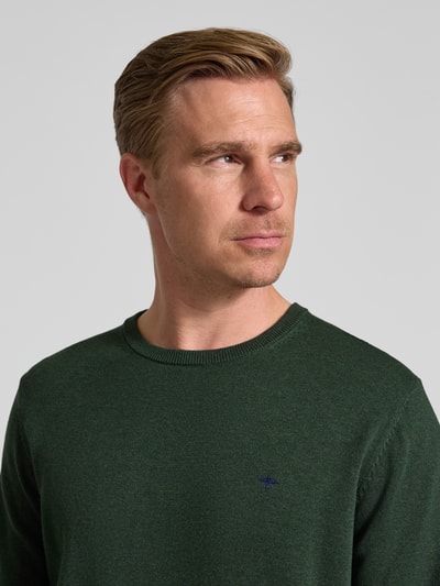 Fynch-Hatton Gebreide pullover met ronde hals Flessengroen - 3