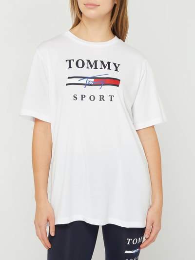 TOMMY SPORT T Shirt mit Logo Print weiss online kaufen