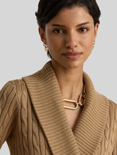 Lauren Ralph Lauren Regular fit pullover van mix van katoen en viscose Camel - 3