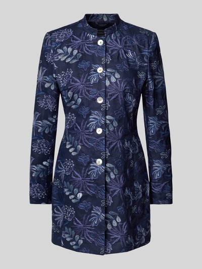 WHITE LABEL Lange blazer met opstaande kraag Marineblauw - 2