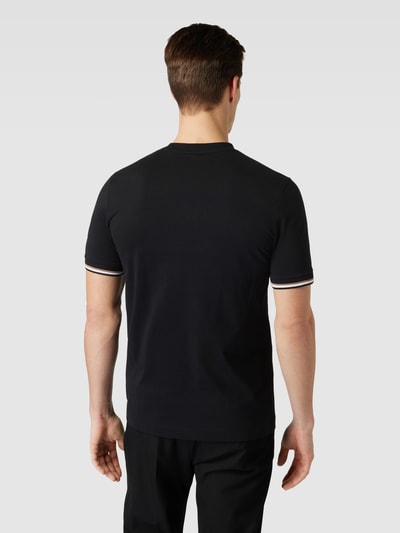 BOSS T-shirt met labeltypische contraststrepen, model 'Thompson' Zwart - 5