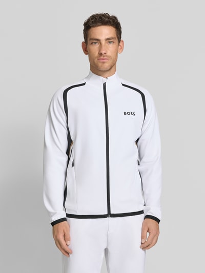 BOSS Green Regular Fit Trainingsjacke mit Kontrastdetails Weiss 4