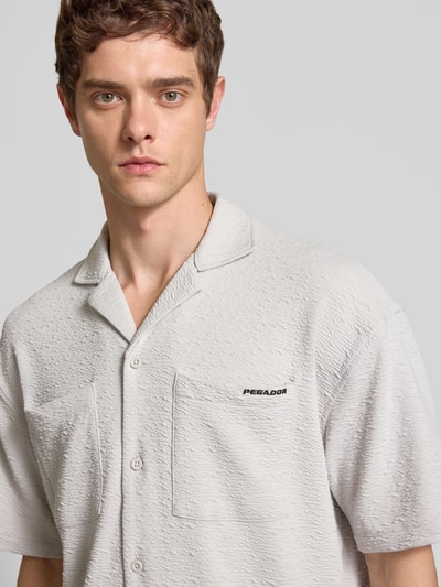 Pegador Relaxed fit vrijetijdsoverhemd met structuurmotief, model 'ACADO' Lichtgrijs - 3