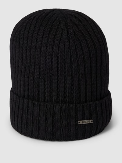 JOOP! Collection Beanie met labelapplicatie, model 'FRANCIS' Zwart - 1