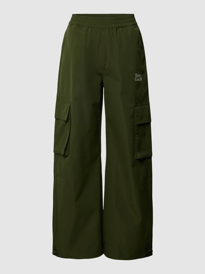 TheJoggConcept Cargohose mit Label-Print Modell 'FIA' Oliv 2