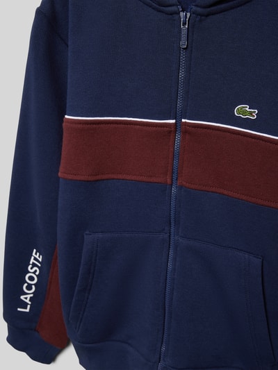 Lacoste Sweatjack met labelstitching Marineblauw - 2