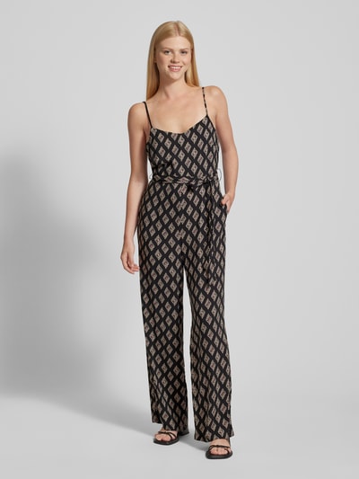 Only Jumpsuit mit Bindegürtel Modell 'NOVA LIFE VIS KESHI' Black 4