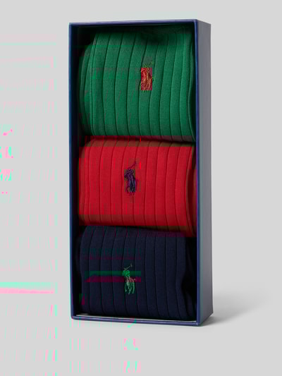 Polo Ralph Lauren Underwear Socken mit Label-Stitching im 3er-Pack als Geschenkbox Marine 3