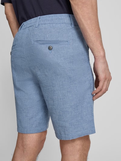 Selected Homme Regular Fit Chinoshorts aus Baumwoll-Leinen-Mix Modell 'BRODY' Blau Melange 3