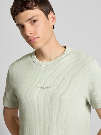 Tommy Jeans Slim fit gebreide pullover met structuurmotief Rietgroen - 3