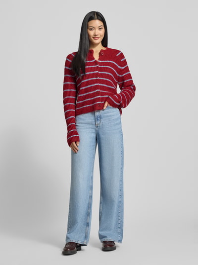 VERO MODA Kurtka z dzianiny o kroju regular fit z dodatkiem wełny model ‘AWESOME SHINE’ Bordowy 1