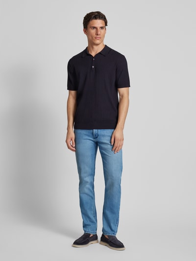 Christian Berg Men Straight fit jeans met contrastnaden van biologische katoenmix Hemelsblauw - 1