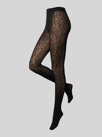 camano Strumpfhose mit Animal-Print Black 1